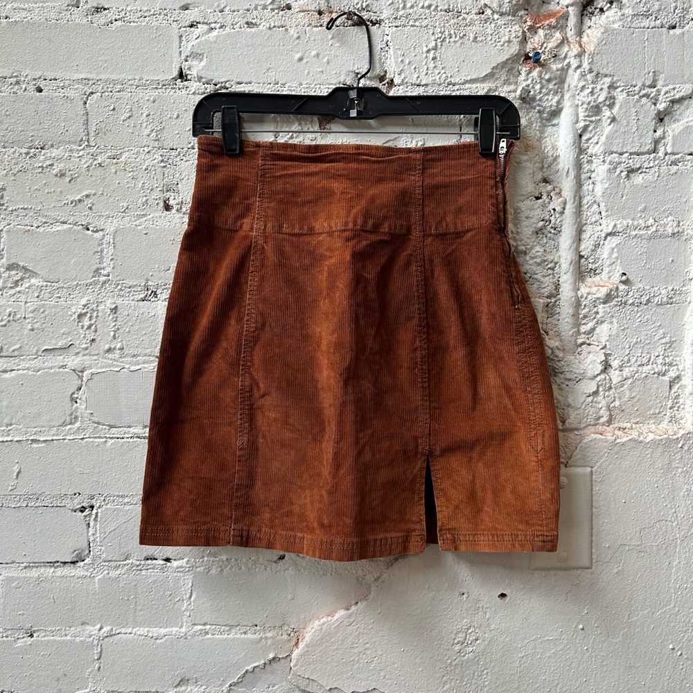 Free People Rust Corduroy Mini Skirt